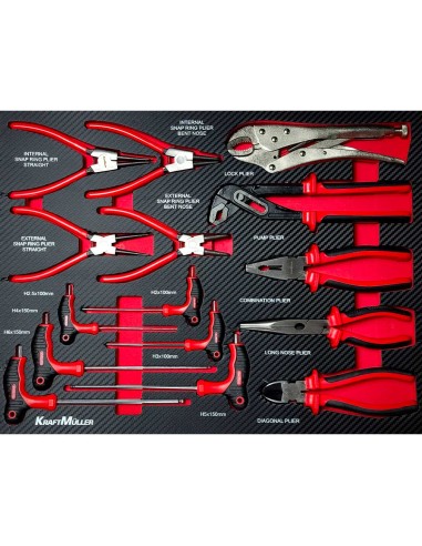 SERVANTE D'ATELIER WOOD PRO 7/7 ROUGE ET NOIR