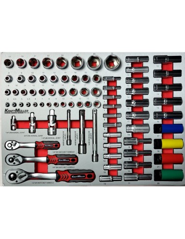 SERVANTE D'ATELIER PRO LINE BY KRAFTMULLER 7/7 ROUGE ET NOIR
