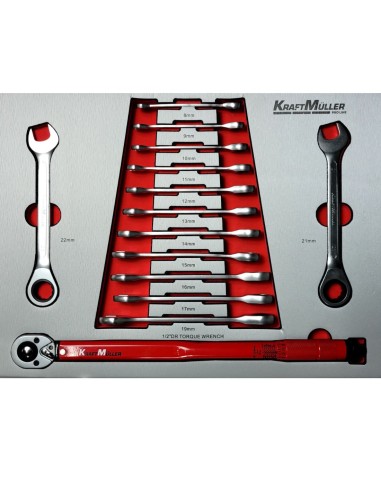 SERVANTE D'ATELIER PRO LINE BY KRAFTMULLER 7/7 ROUGE ET NOIR