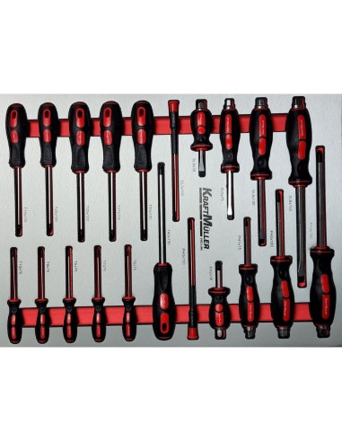 SERVANTE D'ATELIER PRO LINE BY KRAFTMULLER 7/7 ROUGE ET NOIR