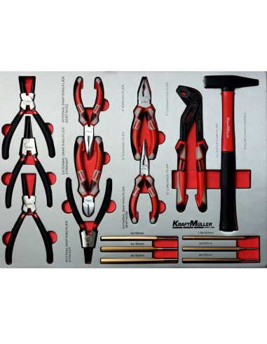 SERVANTE D'ATELIER PRO LINE BY KRAFTMULLER 7/7 ROUGE ET NOIR