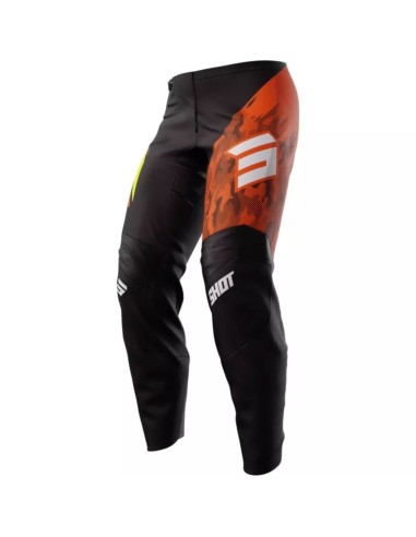 PANTALON CROSS ENFANT BY SHOT - ORANGE ET NOIR
