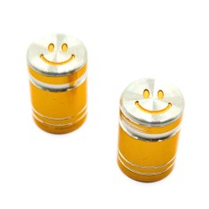 Bouchons de valve SMILE x2 en aluminium doré