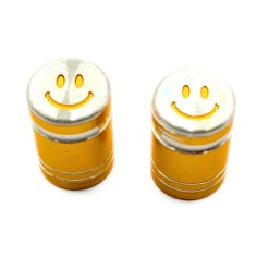 Bouchons de valve SMILE x2 en aluminium doré