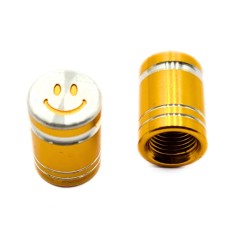 Bouchons de valve SMILE x2 en aluminium doré