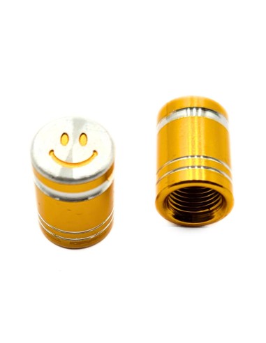 Bouchons de valve SMILE x2 en aluminium doré