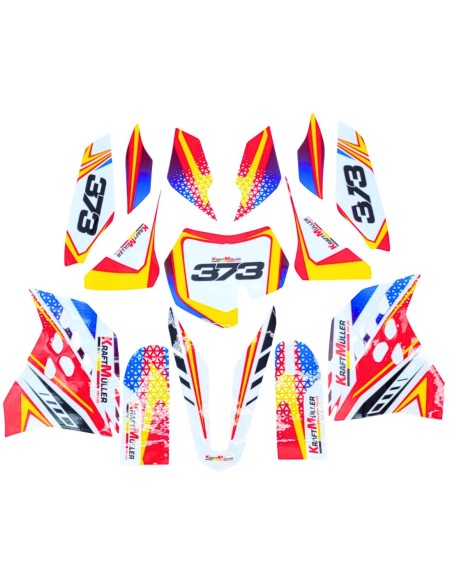 Kit déco rouge ITALJET MX50 / NRG / KRAFTMULLER 50 cc 9 cv