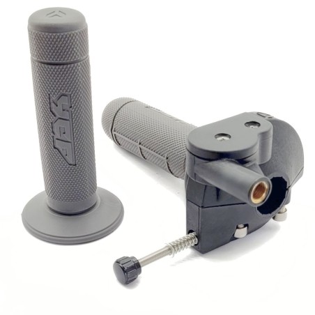 POIGNEE DE GAZ YCF AVEC REGLAGE (VIS DE BRIDAGE) + PAIRE POIGNEE GRIS