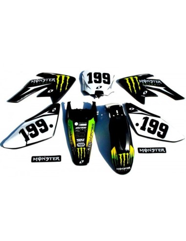 Kit déco + Kit plastique MONSTER Vert CRF-70 - PitRacing