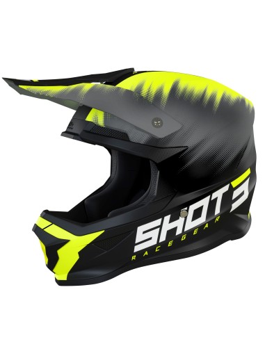 Casque cross Shot FURIOUS KID VERSUS Enfant - GREY NEON YELLOW GLOSSY