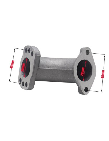 Pipe d'admission 26 mm coudée réglable quad - PitRacing