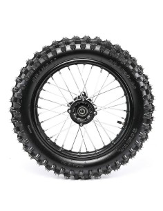 Roue 14" arrière axe 12 mm renforcée complète dirt bike / pit bike - PitRacing