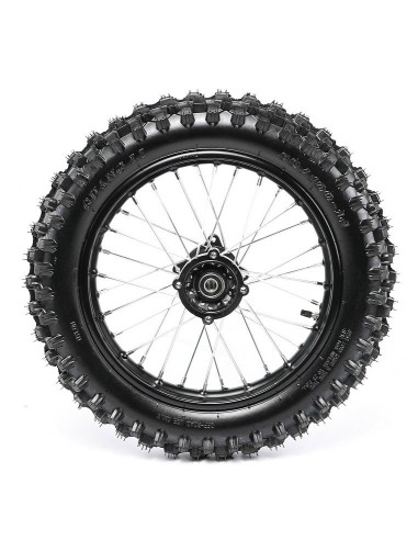 Roue 14" arrière axe 12 mm renforcée complète dirt bike / pit bike - PitRacing