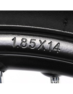 Roue 14" arrière axe 12 mm renforcée complète dirt bike / pit bike - PitRacing