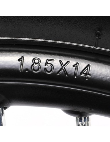 Roue 14" arrière axe 12 mm renforcée complète dirt bike / pit bike - PitRacing